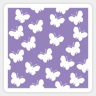 Lilac and white butterfly print Sticker